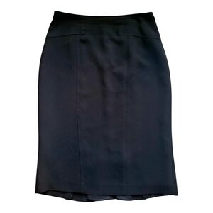 SZ12 Louben Black Tailored Pencil Skirt - Modest Knee Length